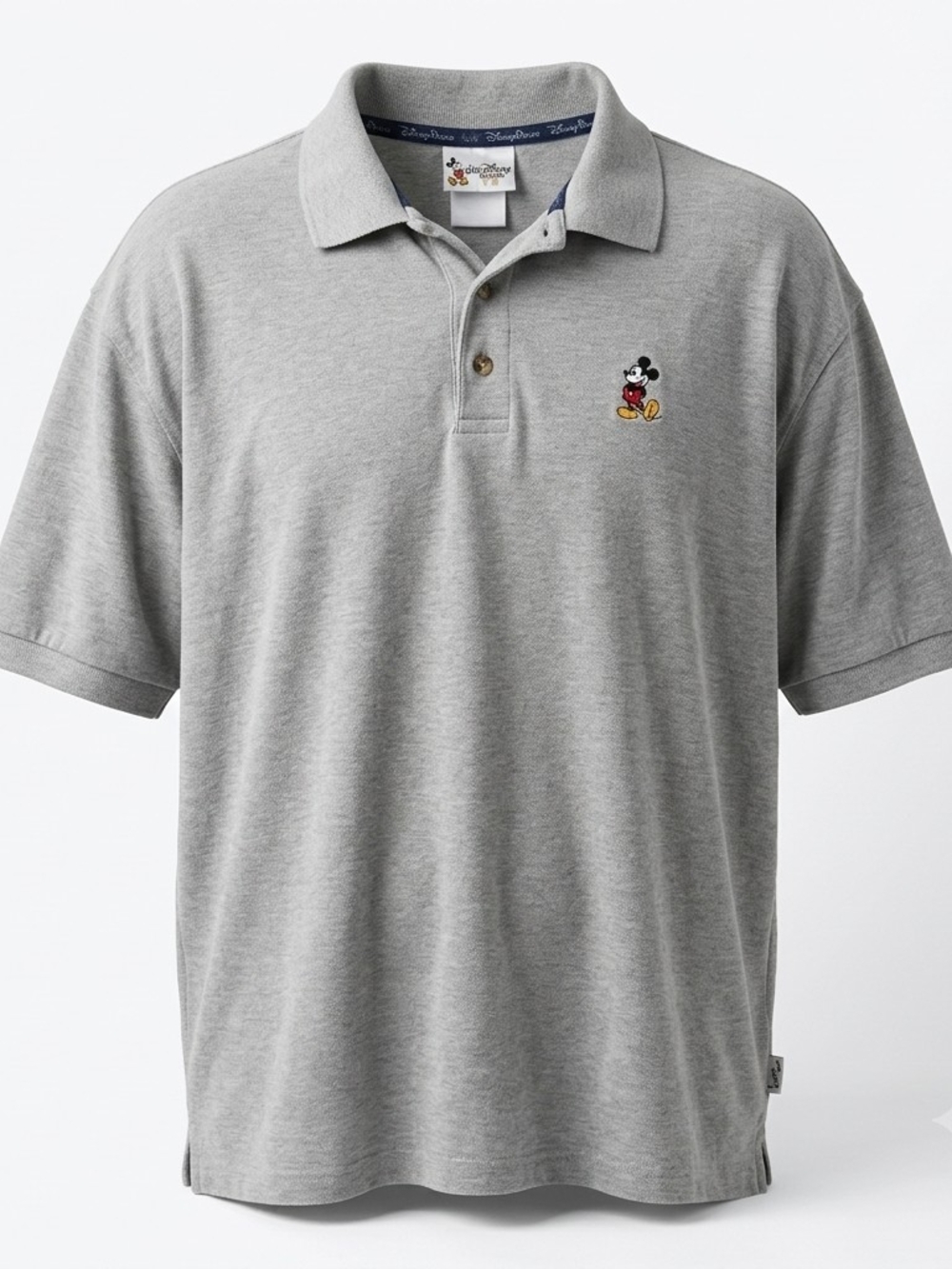 Vintage Walt Disney World Mickey Mouse Embroidered Polo Shirt Gray Mens 2XL